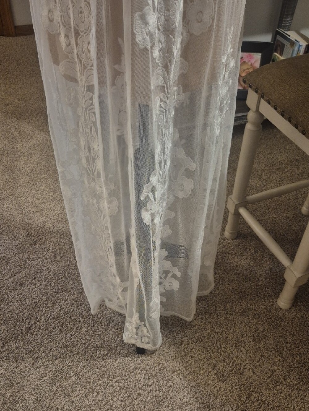 Altar'd State White Sheer Lace Maxi Dress with Floral Embroidery - Picture 7 of 16